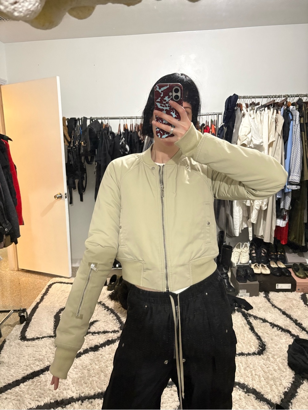 Rick Owens Drkshdw Women’s Faun Bomber Jacket - Picture 7 of 8